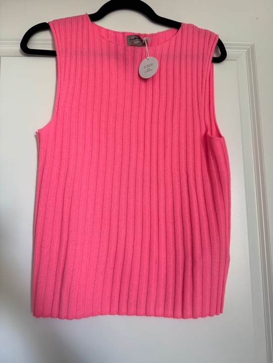 J. Crew Sweaters - NWT J. CREW Women’s Wide-rib cashmere sweater shell Neon Capri Medium *SEE NOTE*
